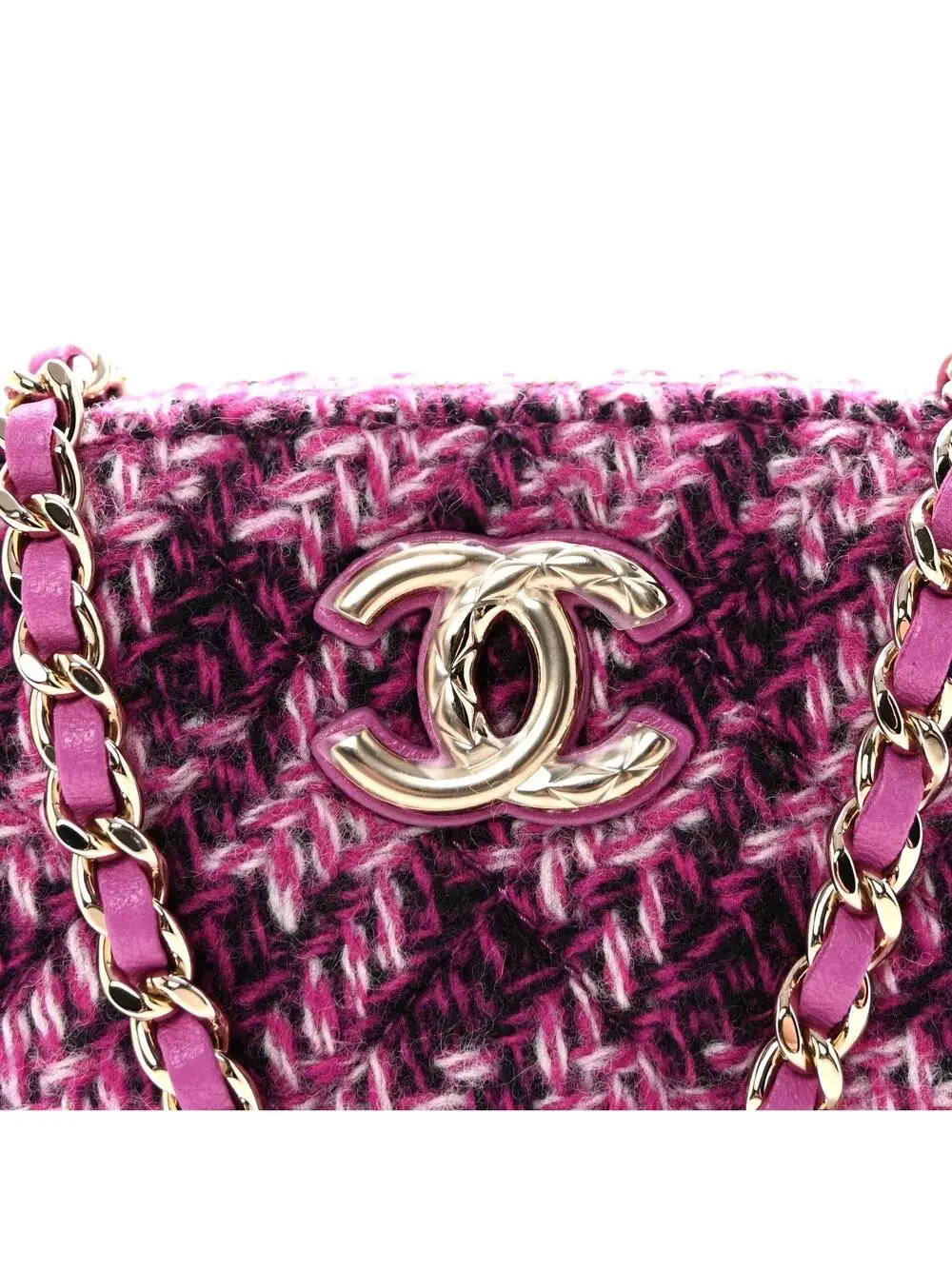 Chanel Tweed Quilted Mini Clutch With #321576C16B